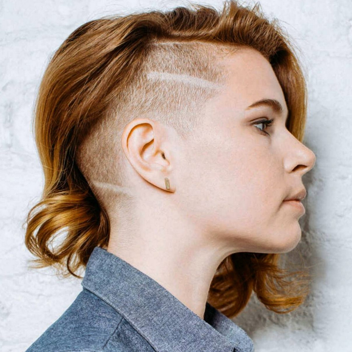 Blonde Undercut Bob With High Fade