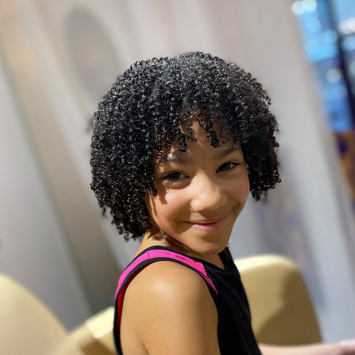 Curly Bob With Bangs