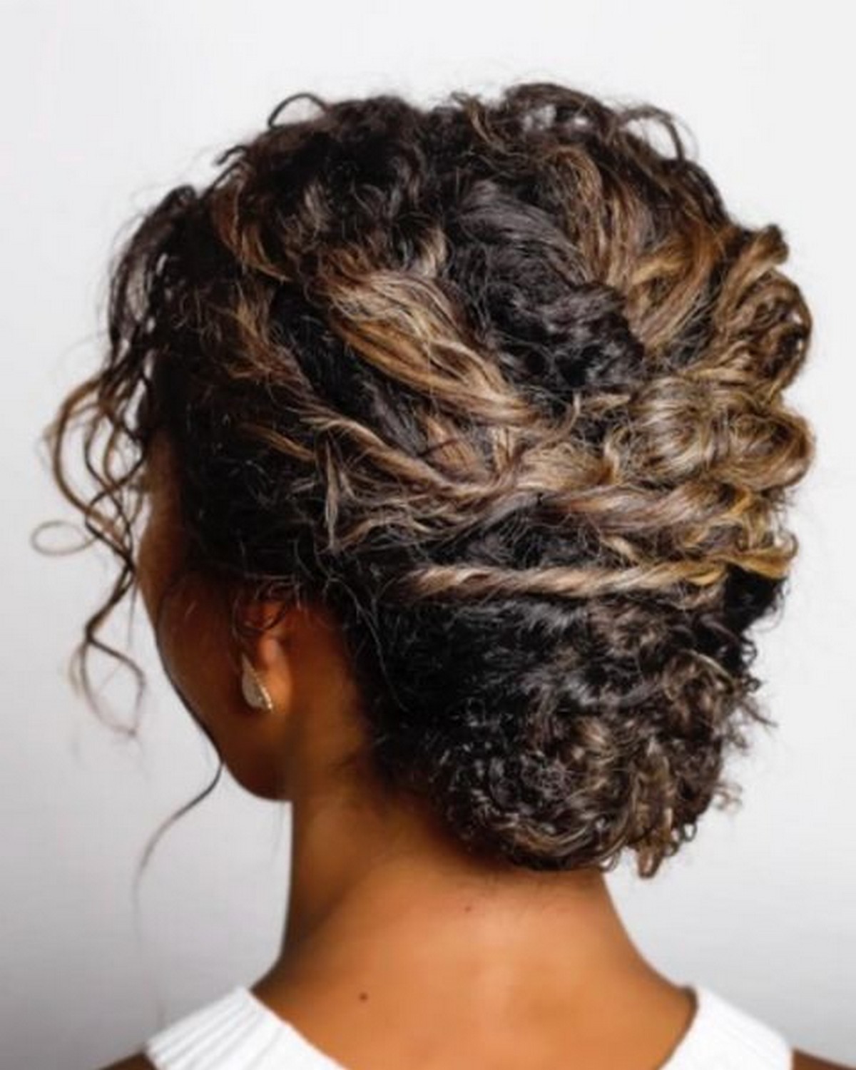 Curly Twisted Low Bun