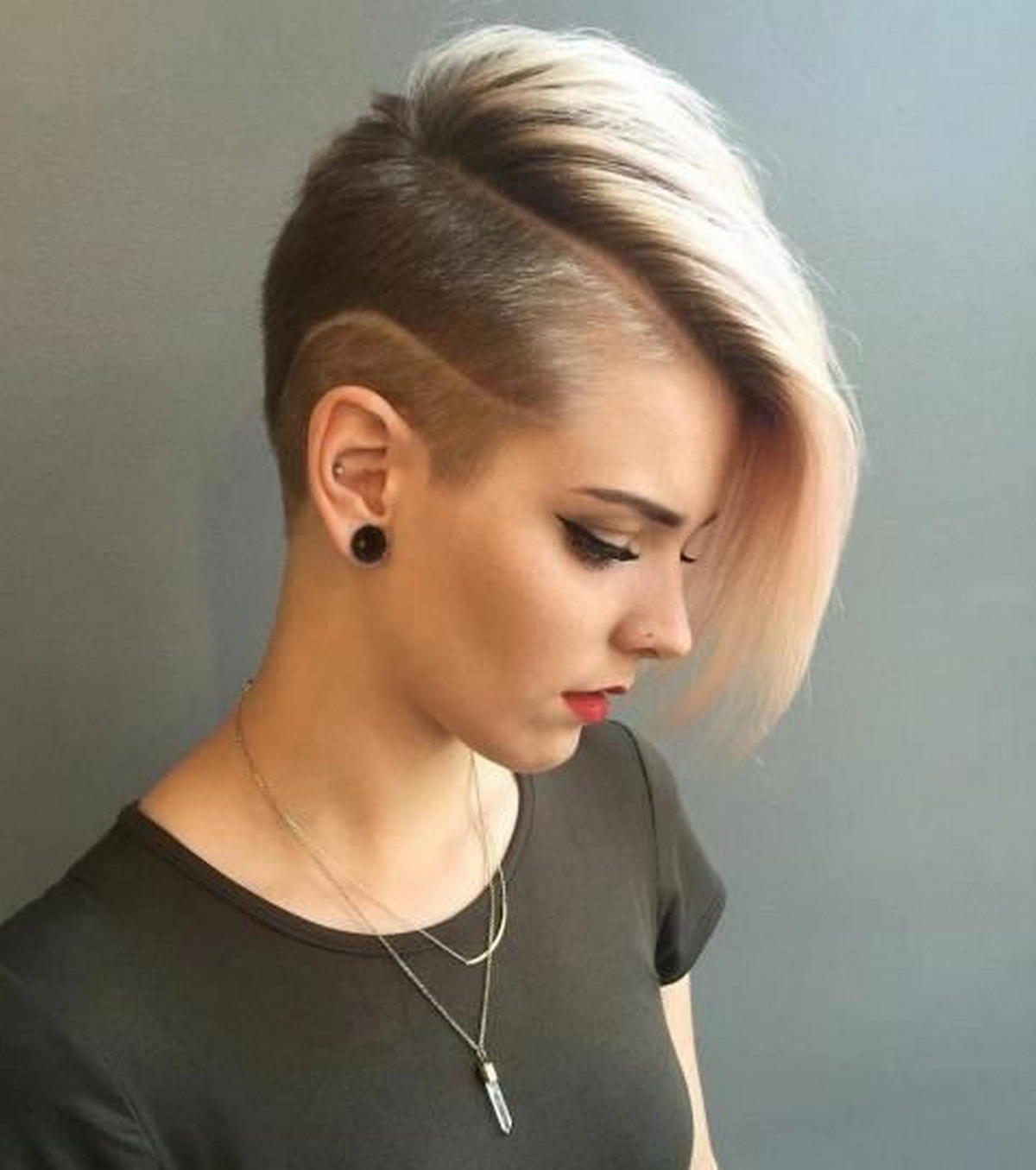 Long Pixie Cut With A Shaved Side