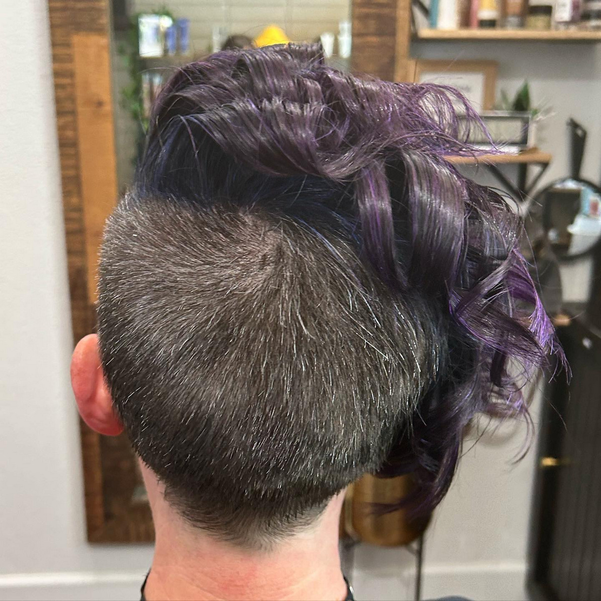 Half Shaved Punky Violet Blue