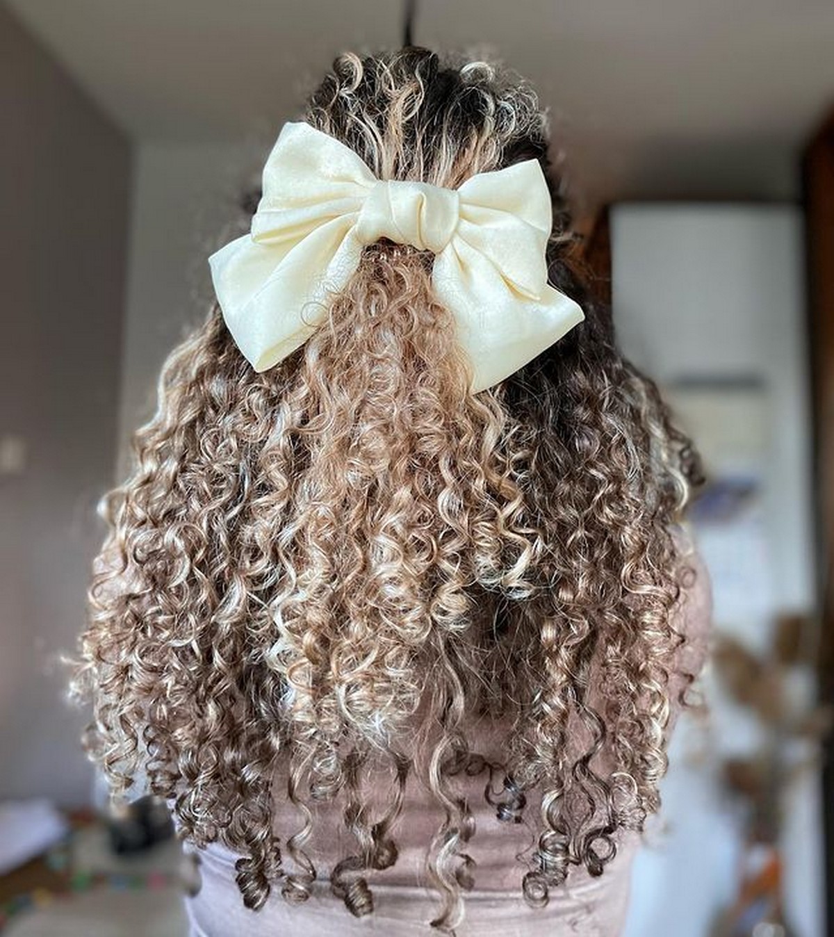 Half-Up Half-Down Curly Hairstyle