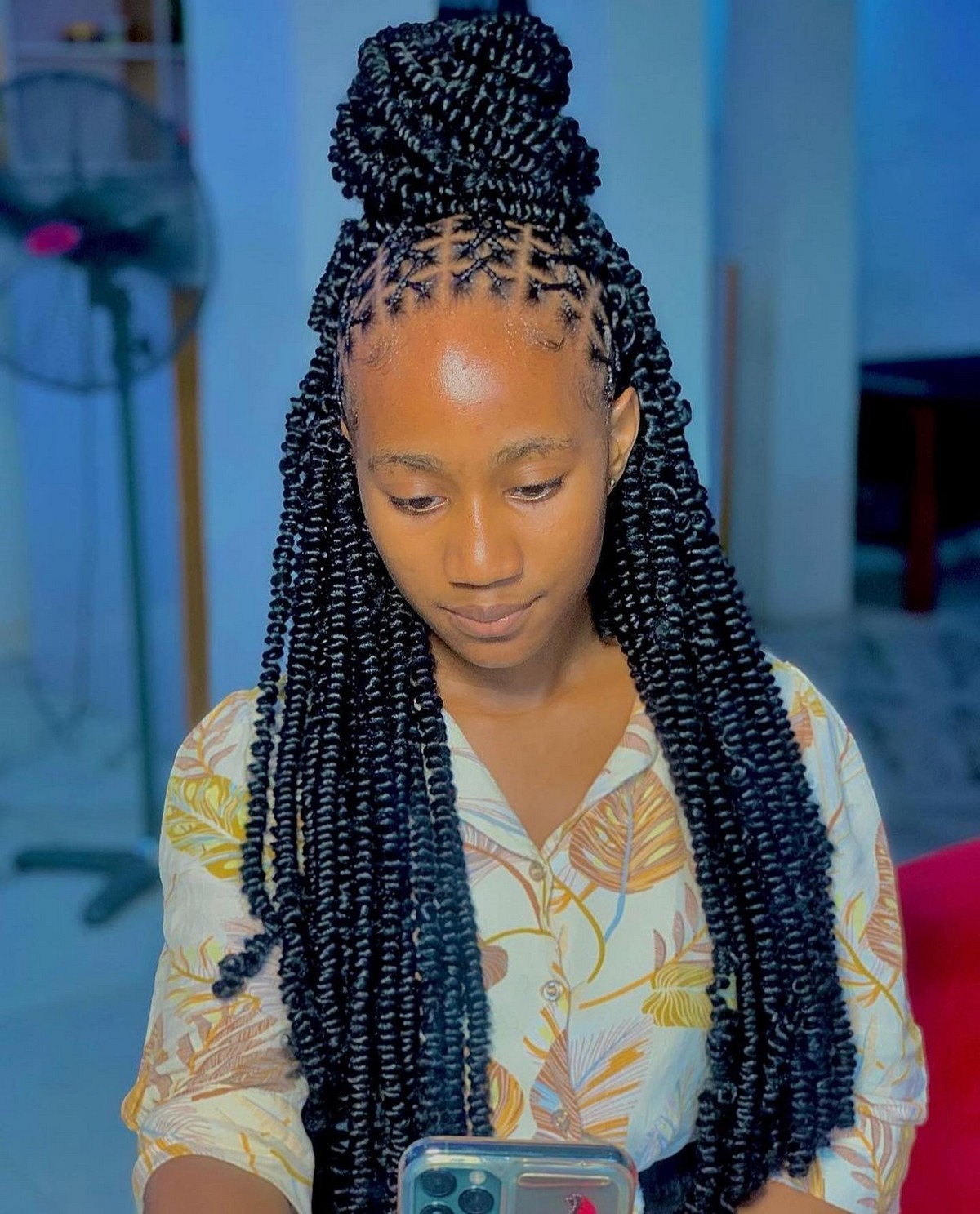 Half Up Medium Box Braids