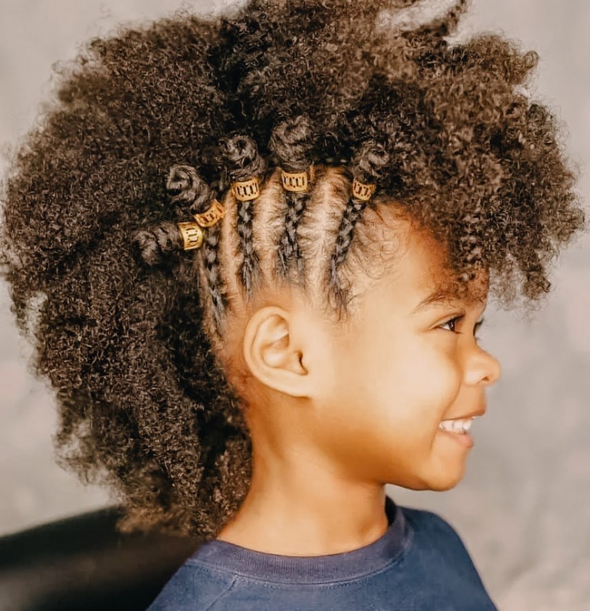 Side Bantu Knots And Afro