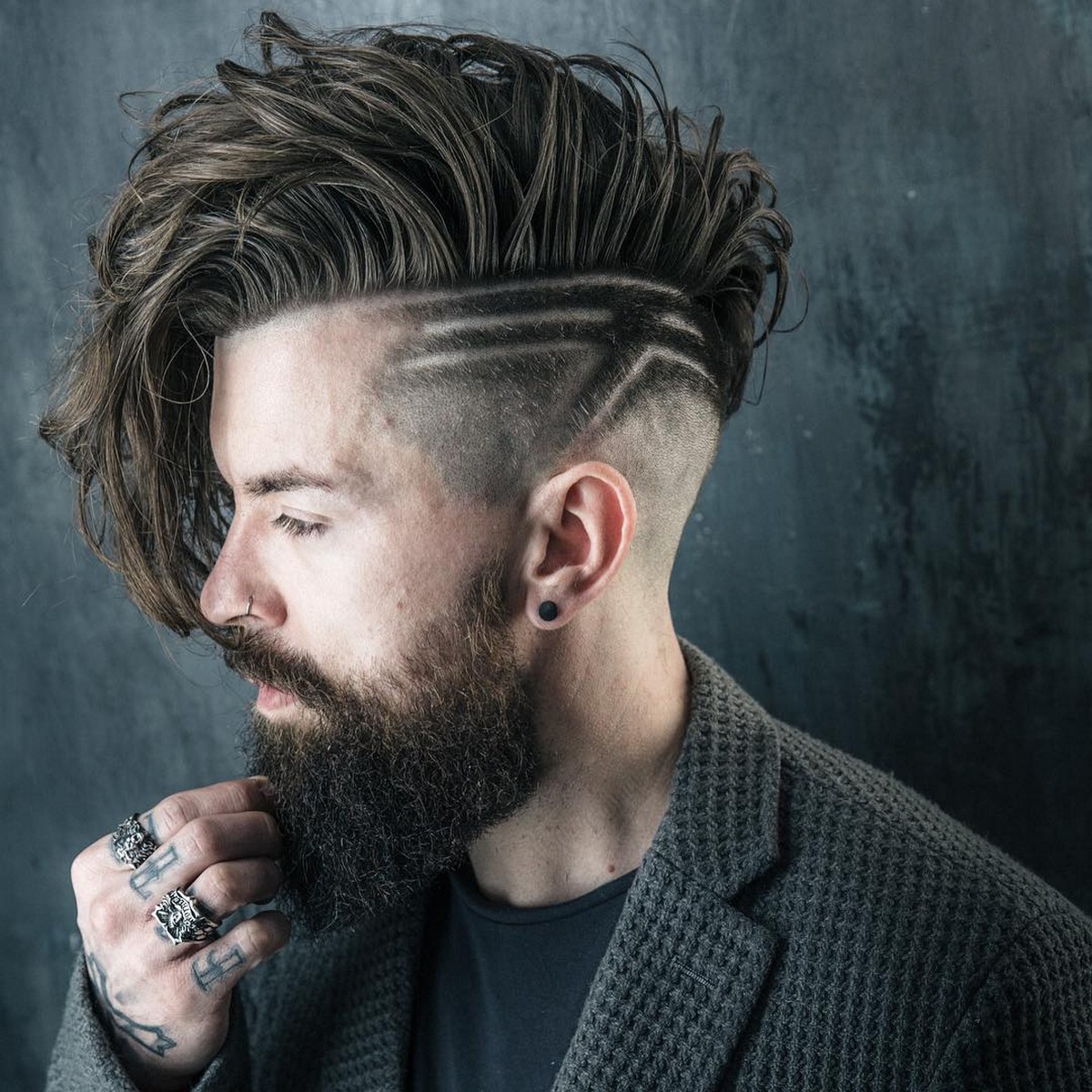 Wavy Long Bang With Hair Tattoo