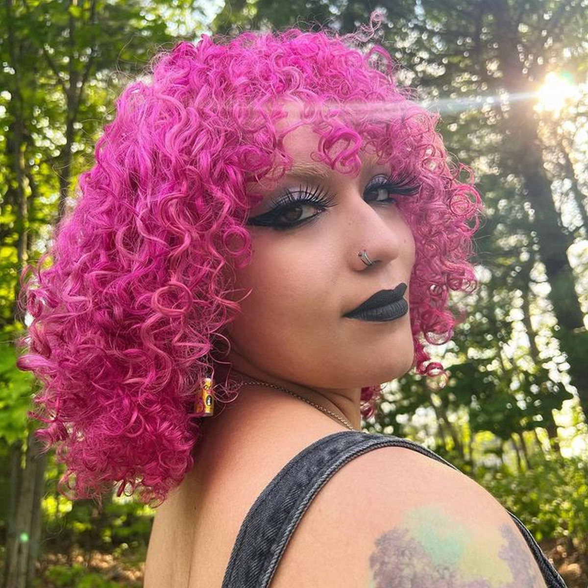 Curly Pink Punk Hair