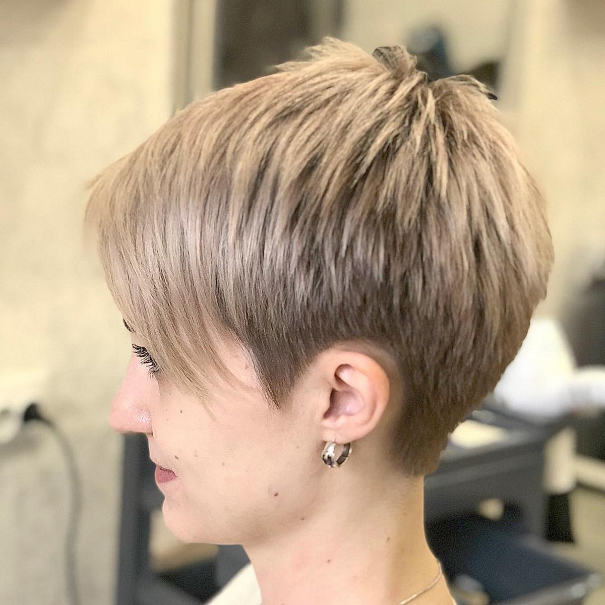 Neat Tapered Pixie With Layer Bangs