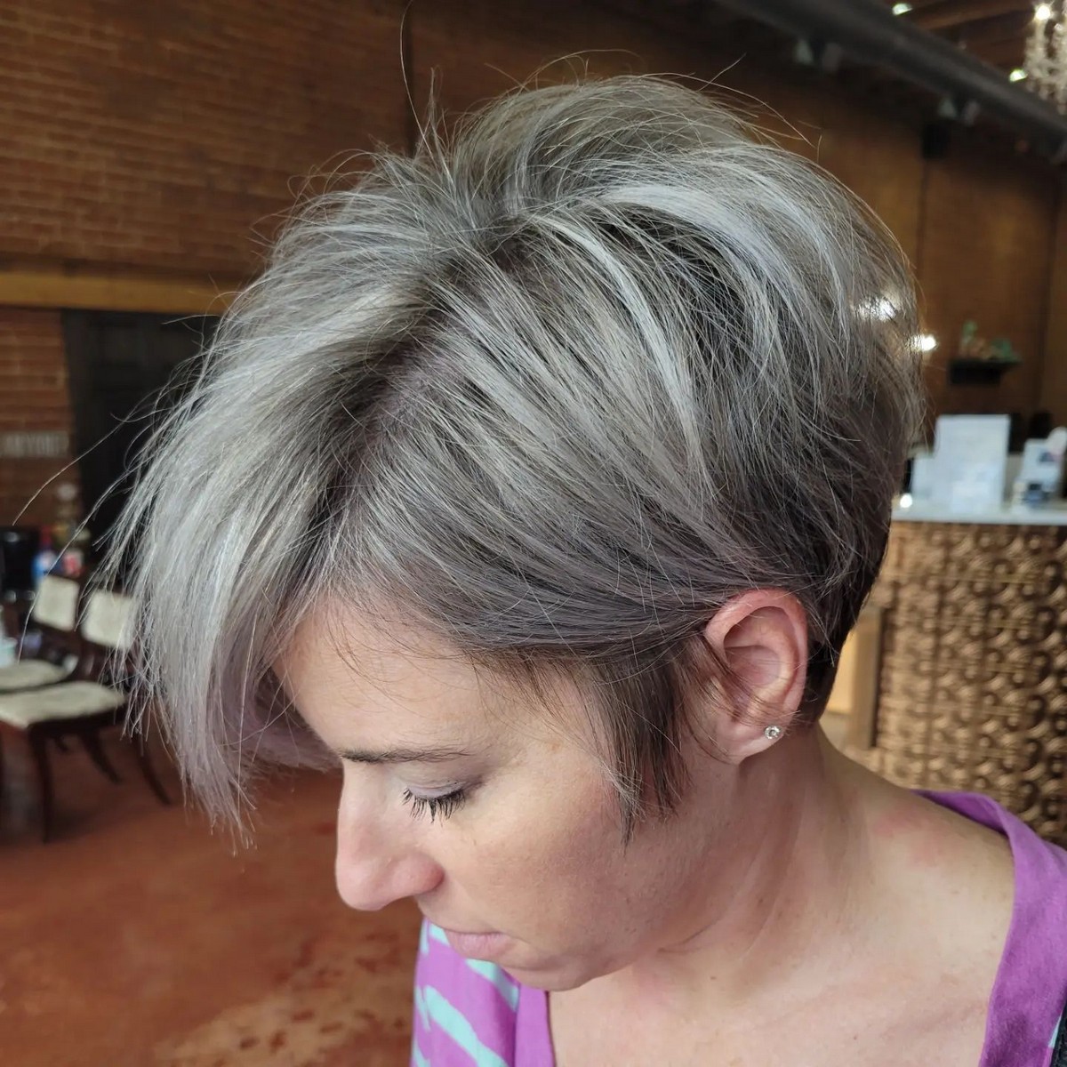 Platinum Layered Pixie Dark Underneath