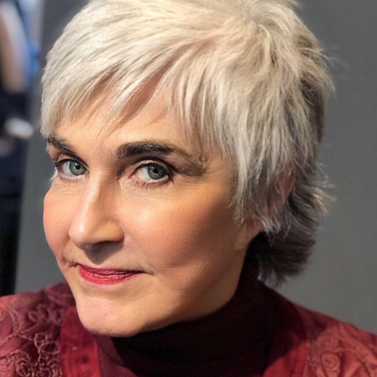 Short Edgy Haircut For Older Women