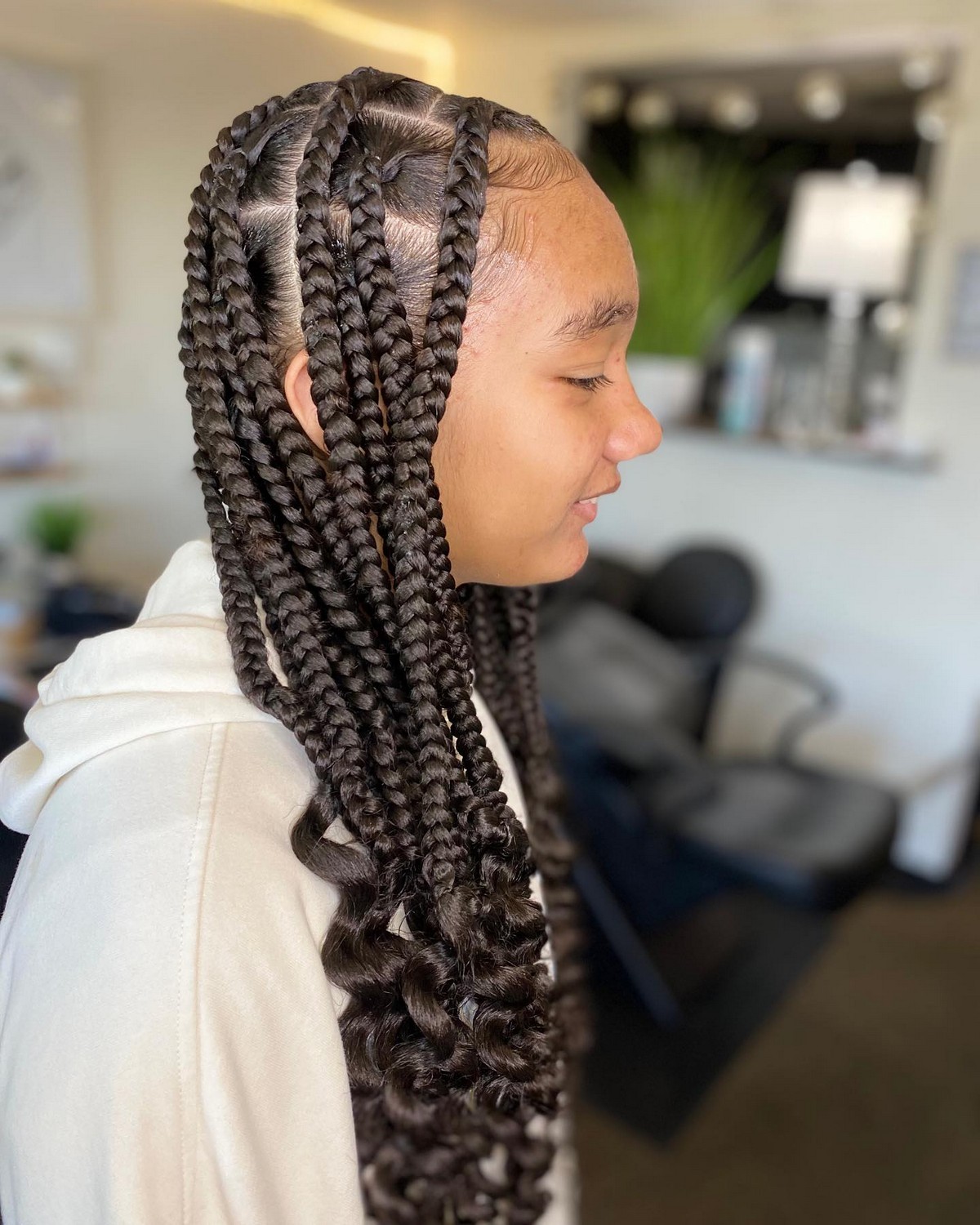 Large Box Braids Curly Ends