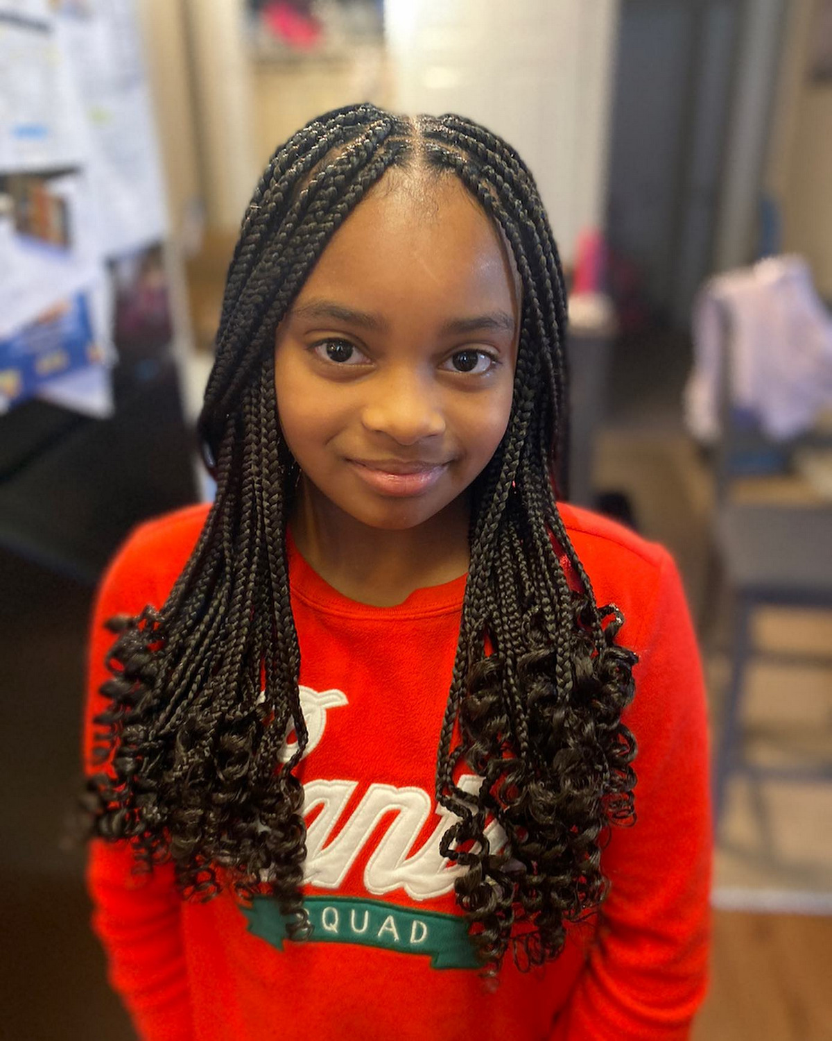  Long Braids With End Curls