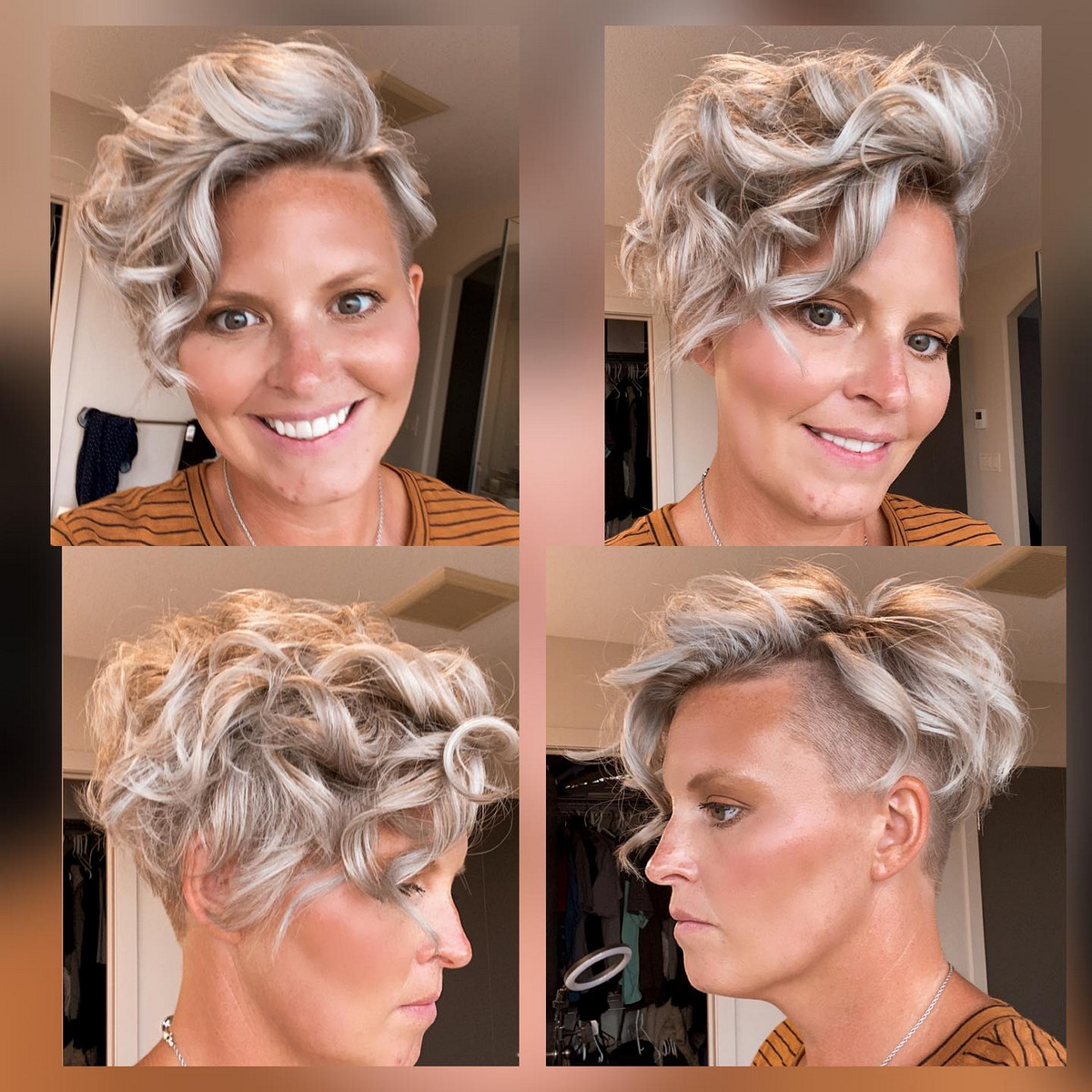 Wavy Half Shaved Pixie Haircut