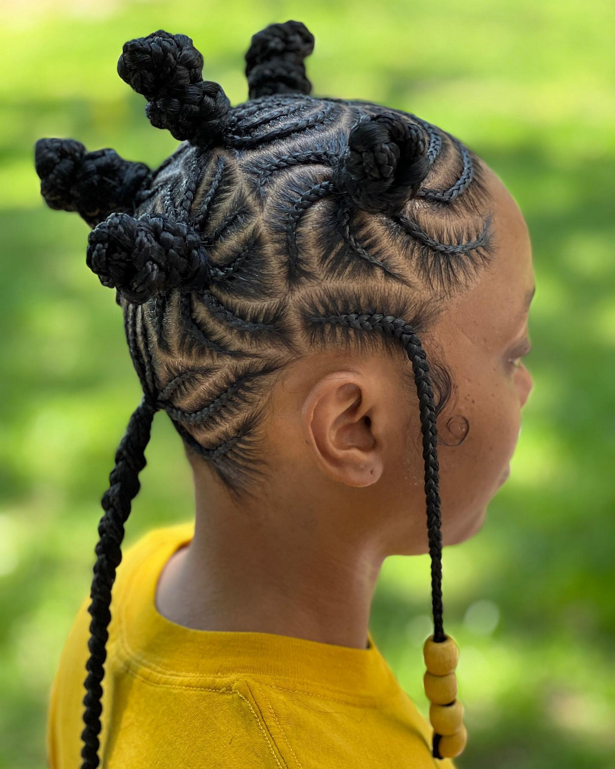 Bantu Knots With Braids