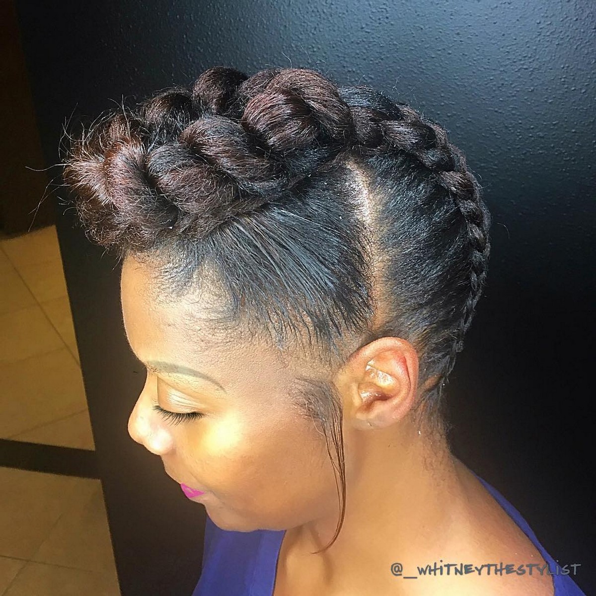 Nape-To-Forehead Braided Updo