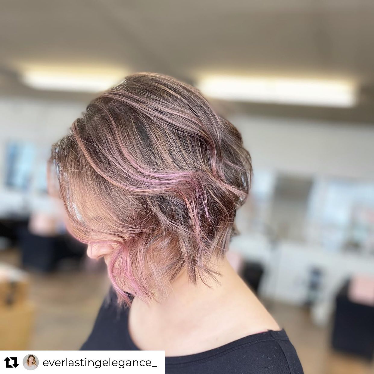 Bob Hair With Pink