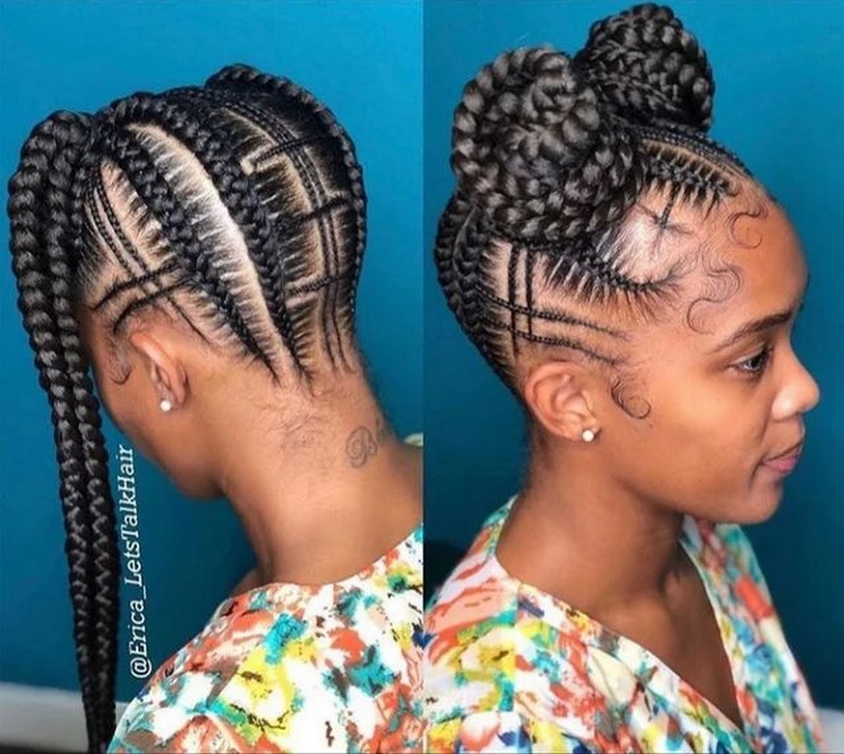 Curly Space Buns With Braids