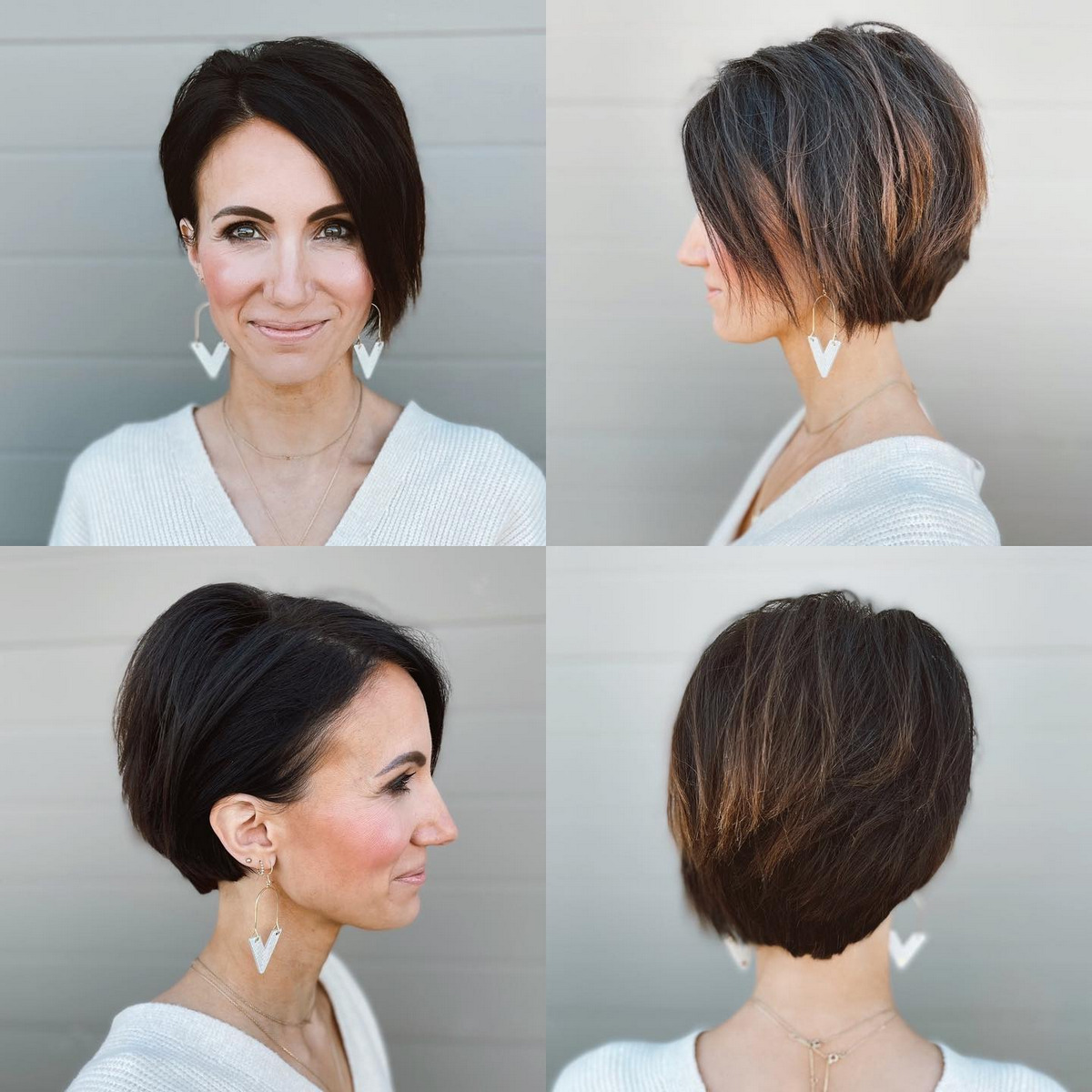 Dark Hair Asymmetrical Bob