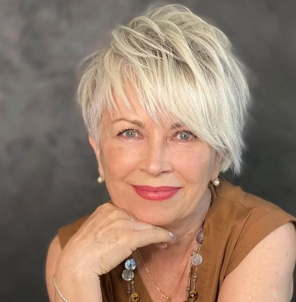 Blonde Spiky Asymmetrical Short Bob