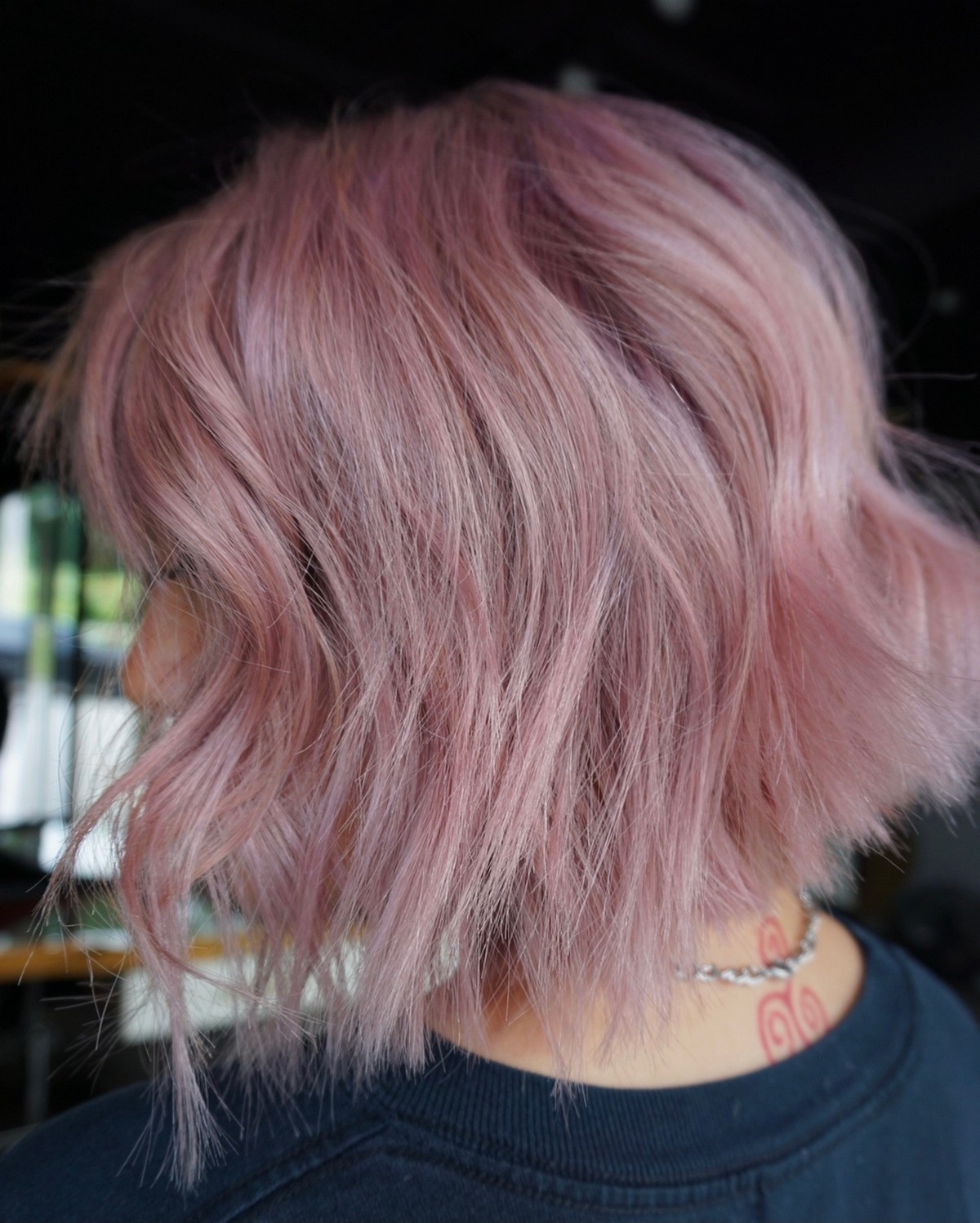 Blunt Bob With Pink Hair