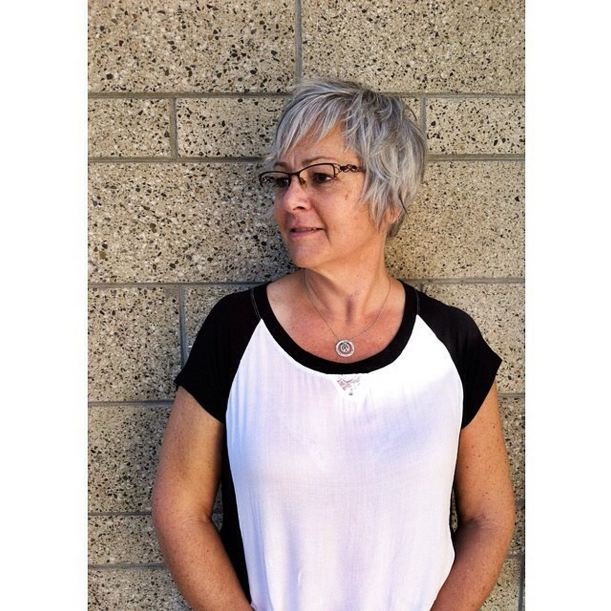 Gray Spiky Pixie For Older Women