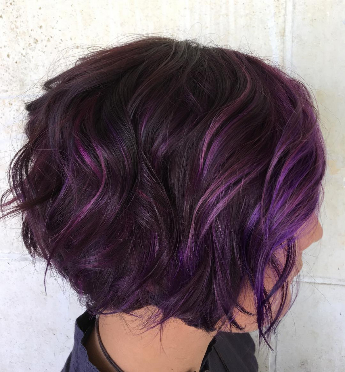 Purple Messy Bob