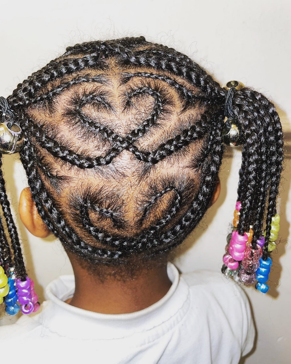 Stitch Braids With Two Love Hearts 