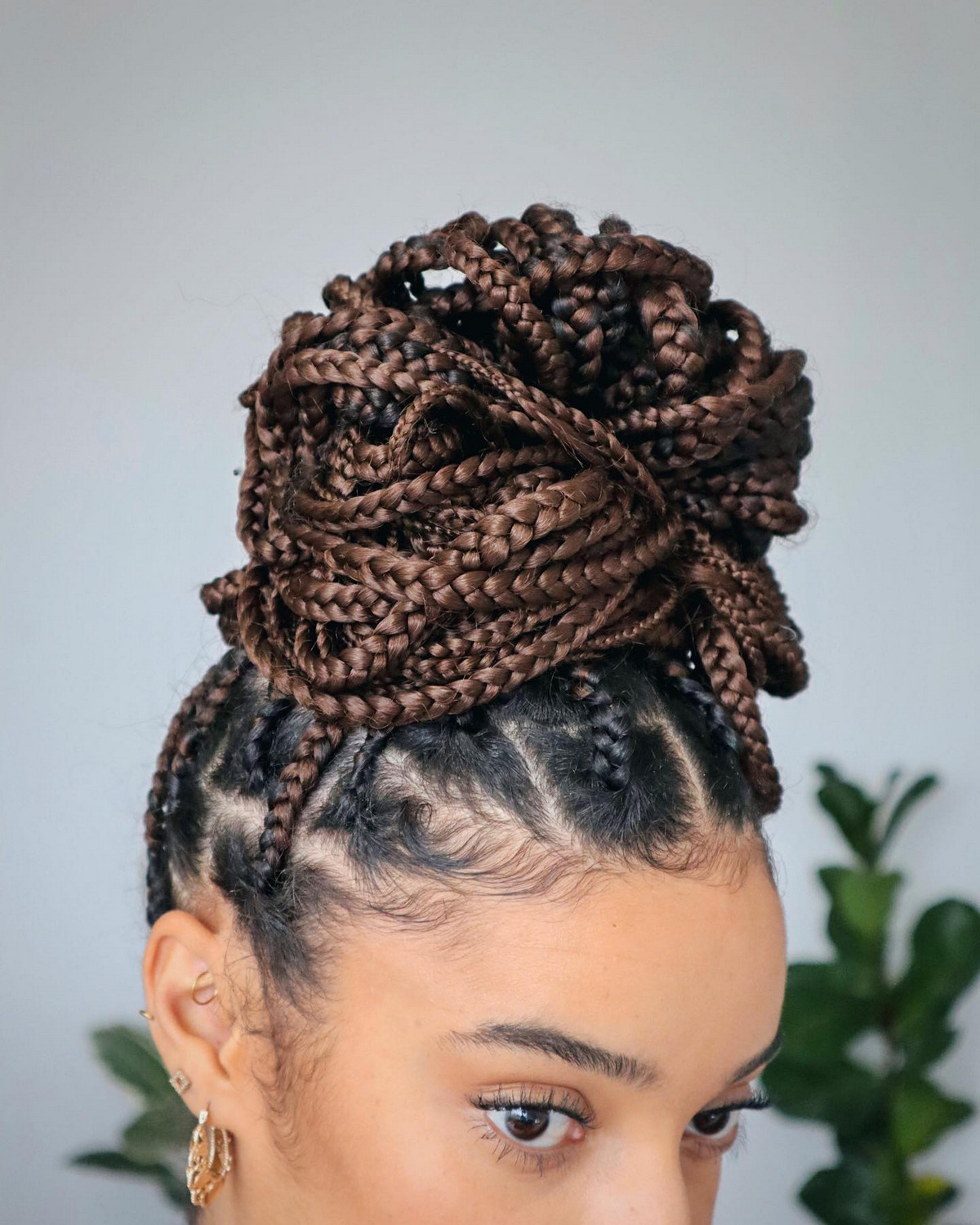 Big Goddess Braids in a Bun