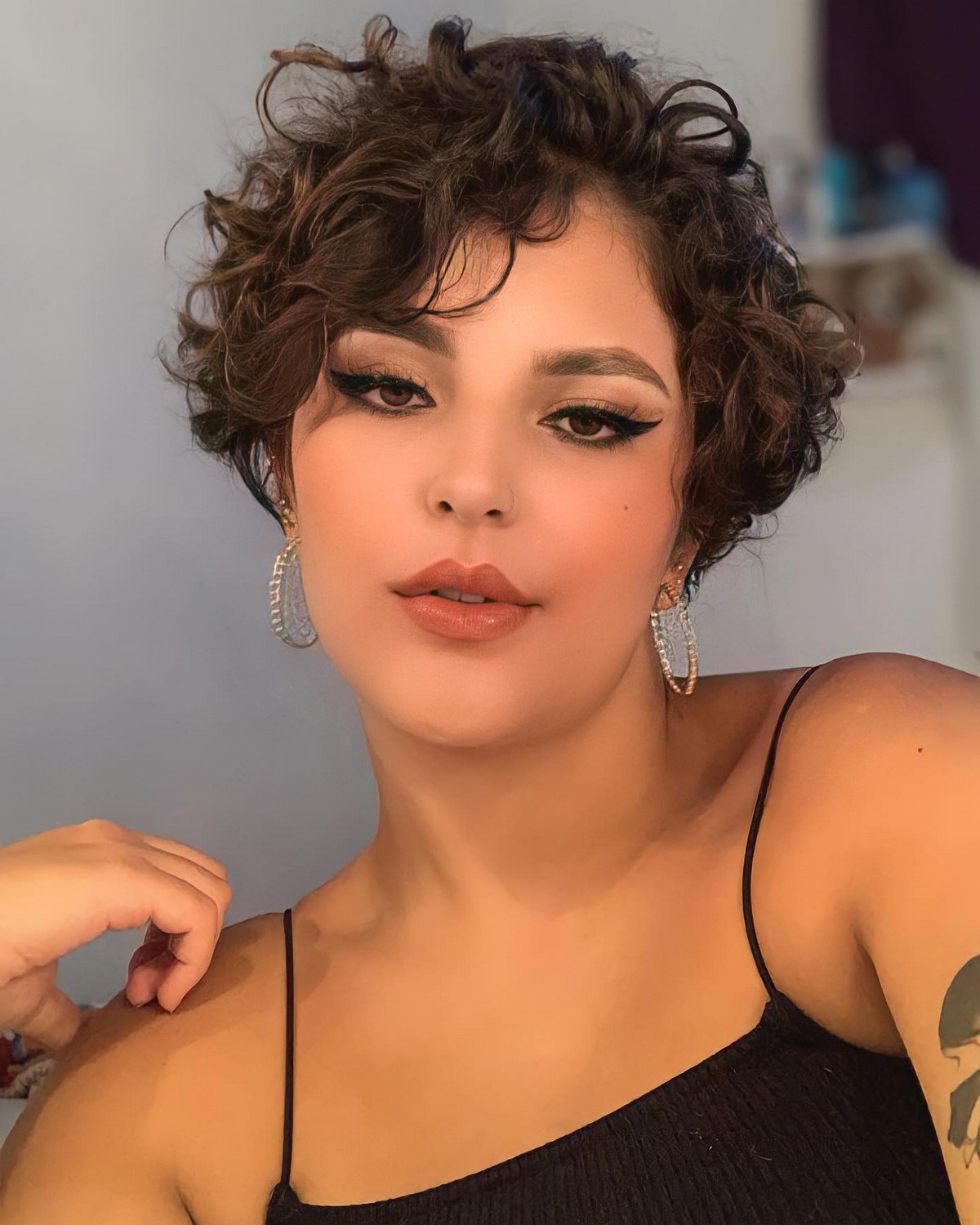 Curl Pixie Hair With Bangs