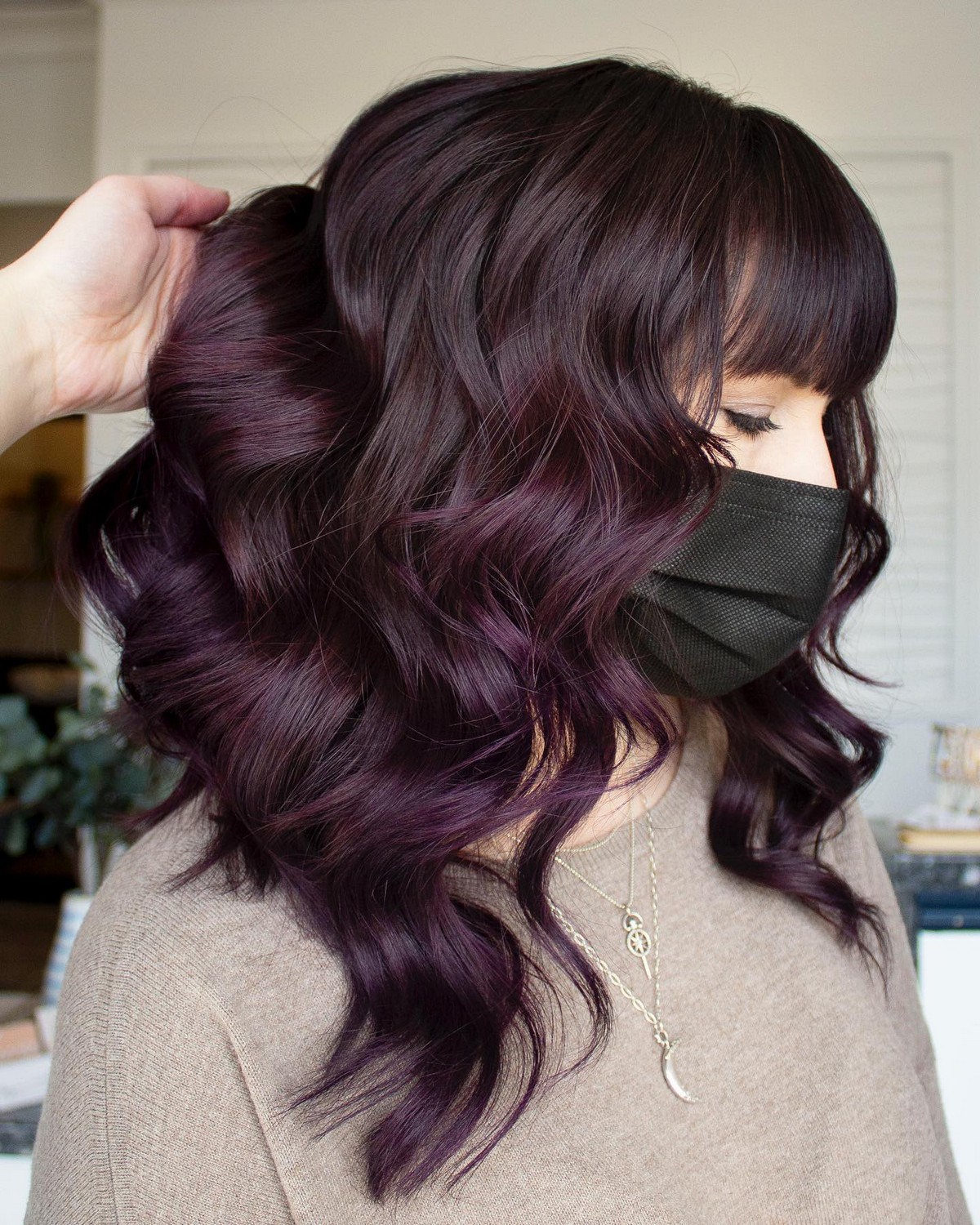 Plum Shade With Bangs