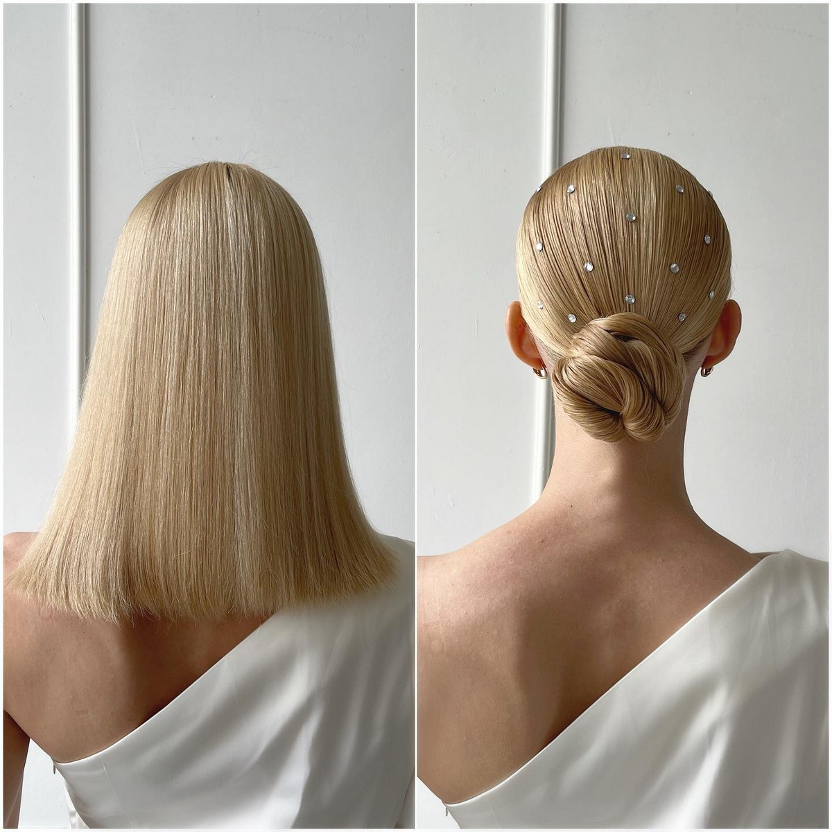 Sleek Crystal-Embellished Updo