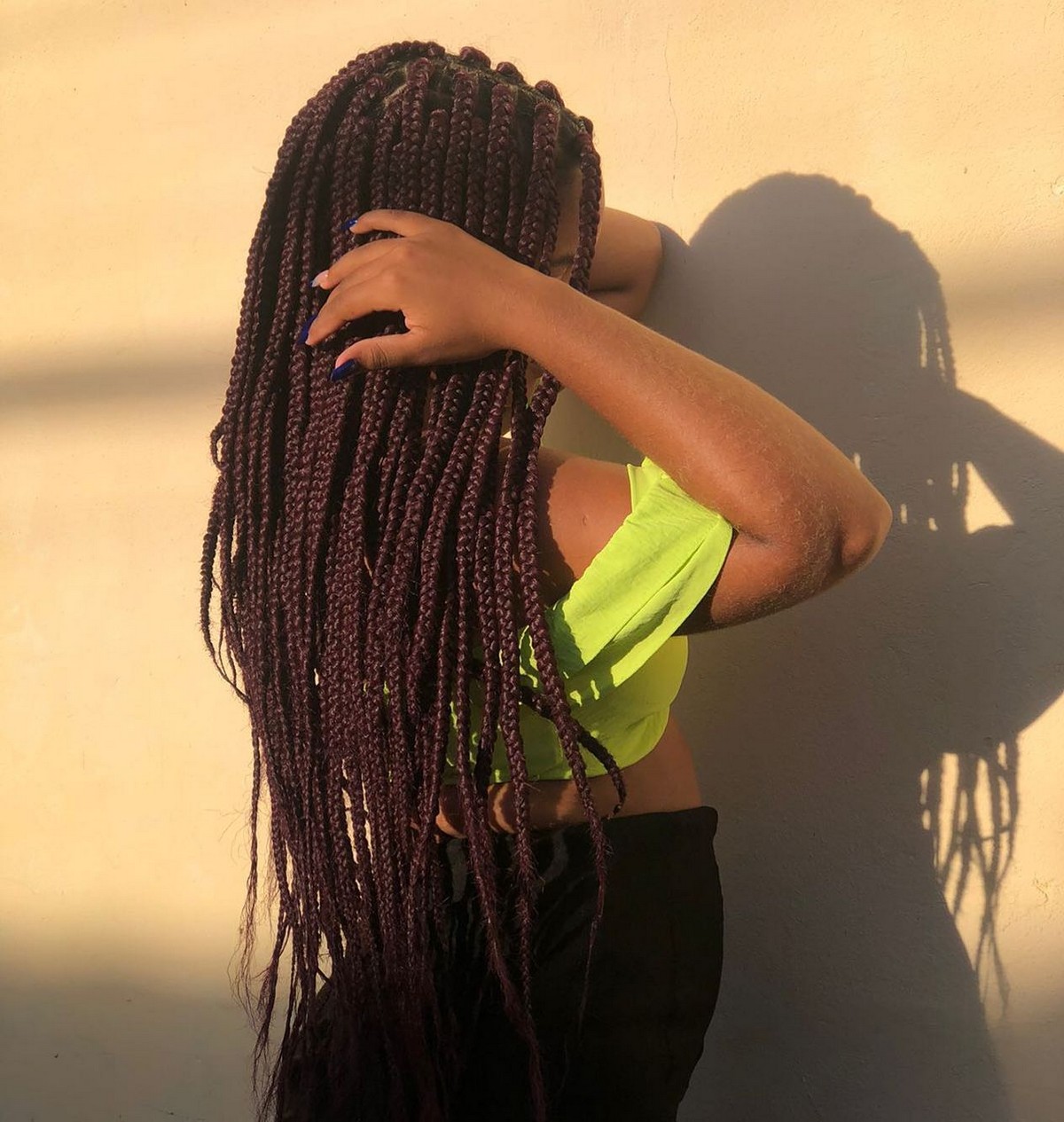 Waist-length Medium Box Braids