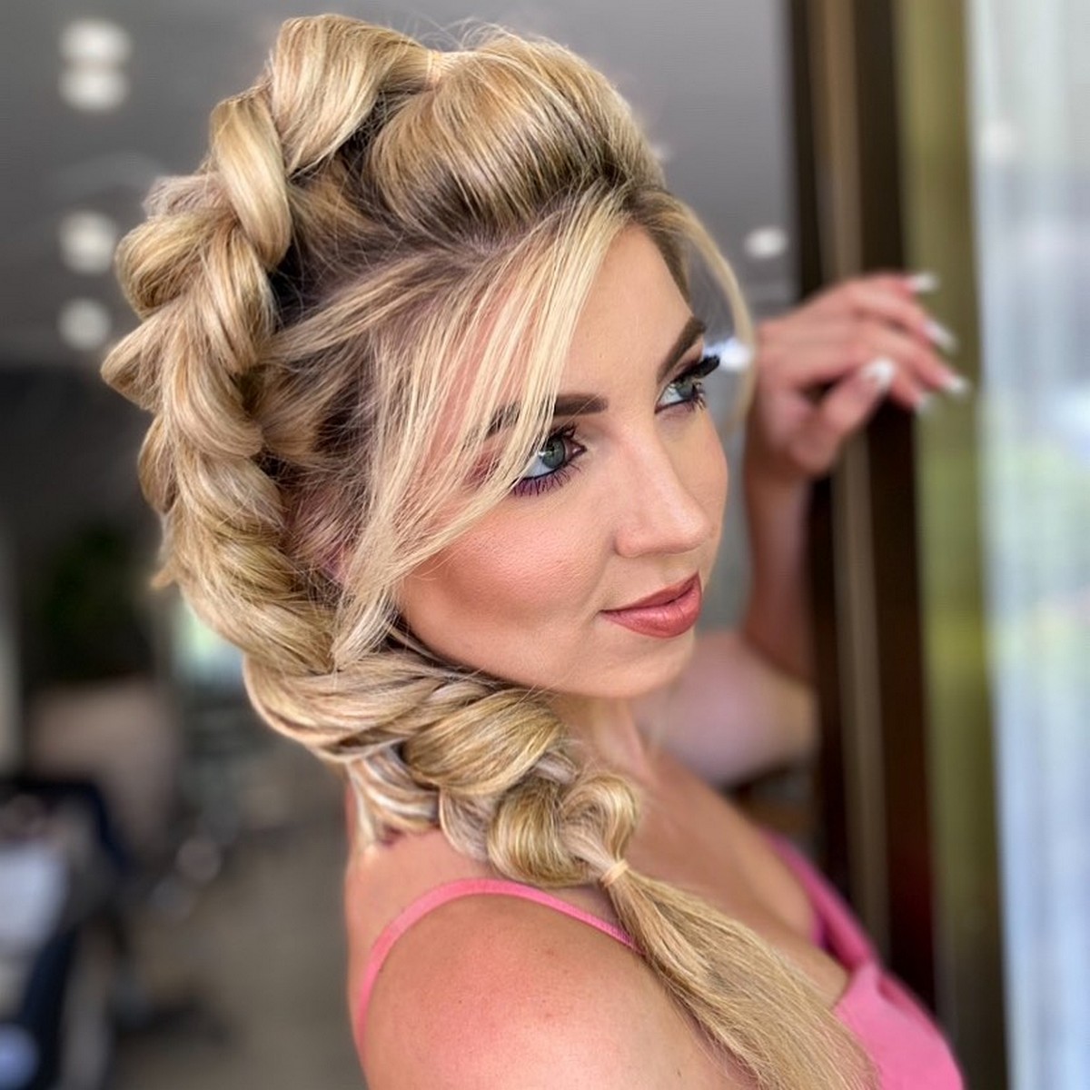 Top Braid Long To Side Like Elsa