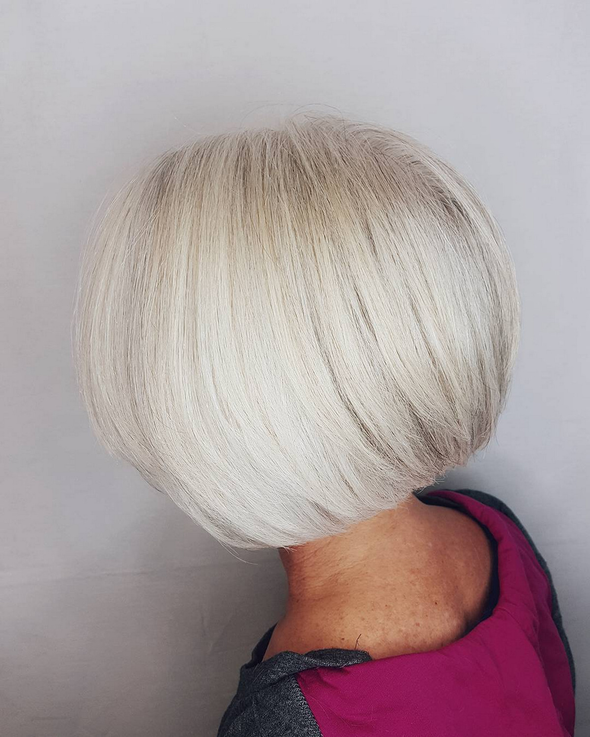 Shinny White Gray Straight Bob