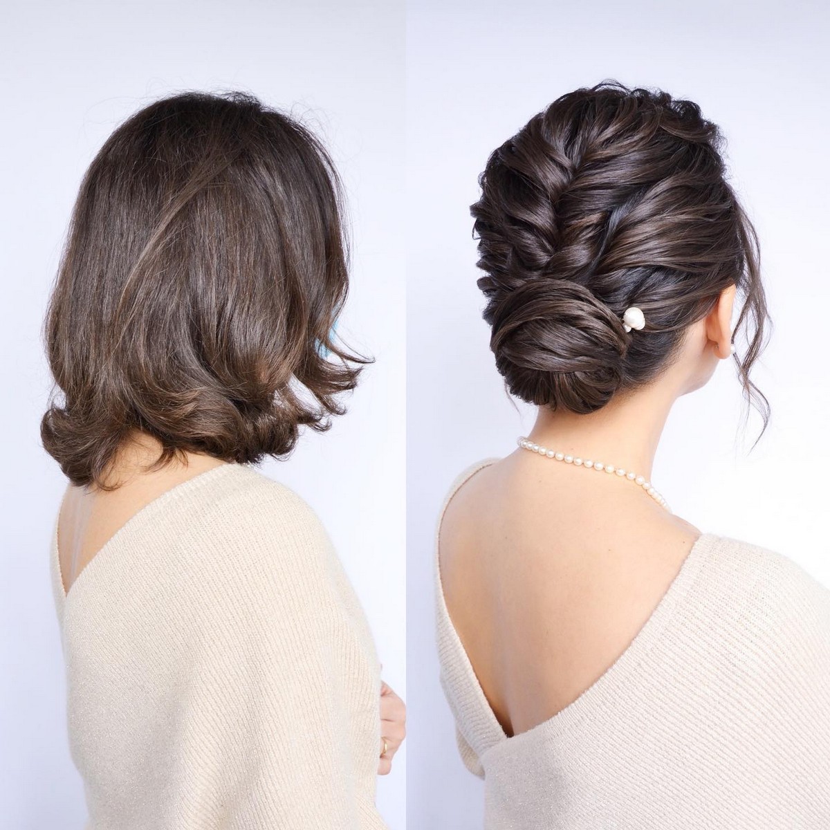 Chic Twisted Updo For Medium Hair