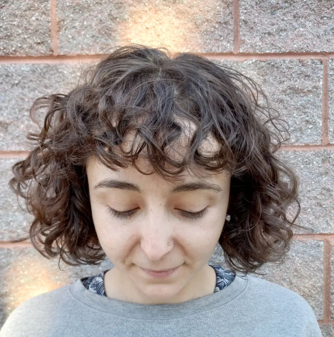 Curly Bob with Curly Bangs