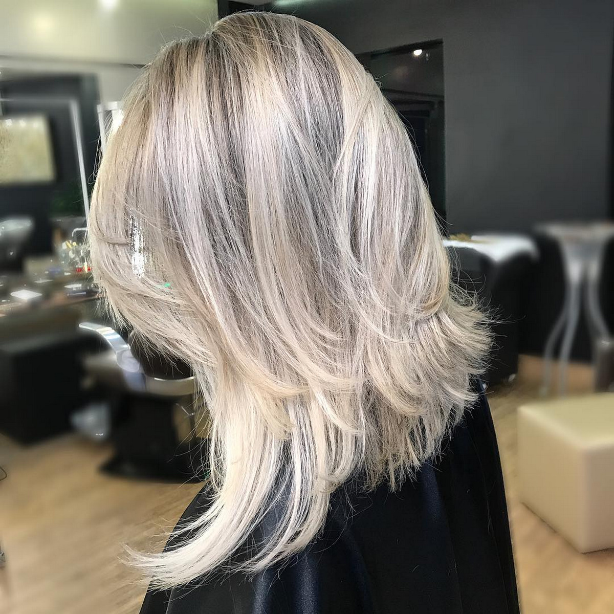 Icy Blonde Layers for Thin Hair