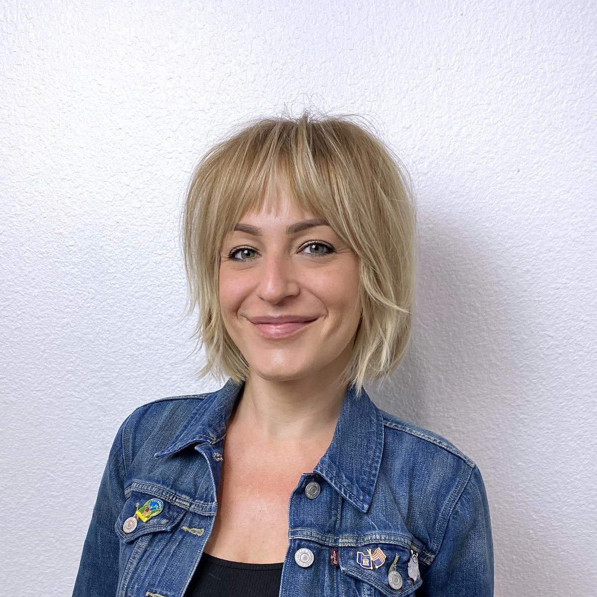 Blonde French Bob With Wispy Bangs