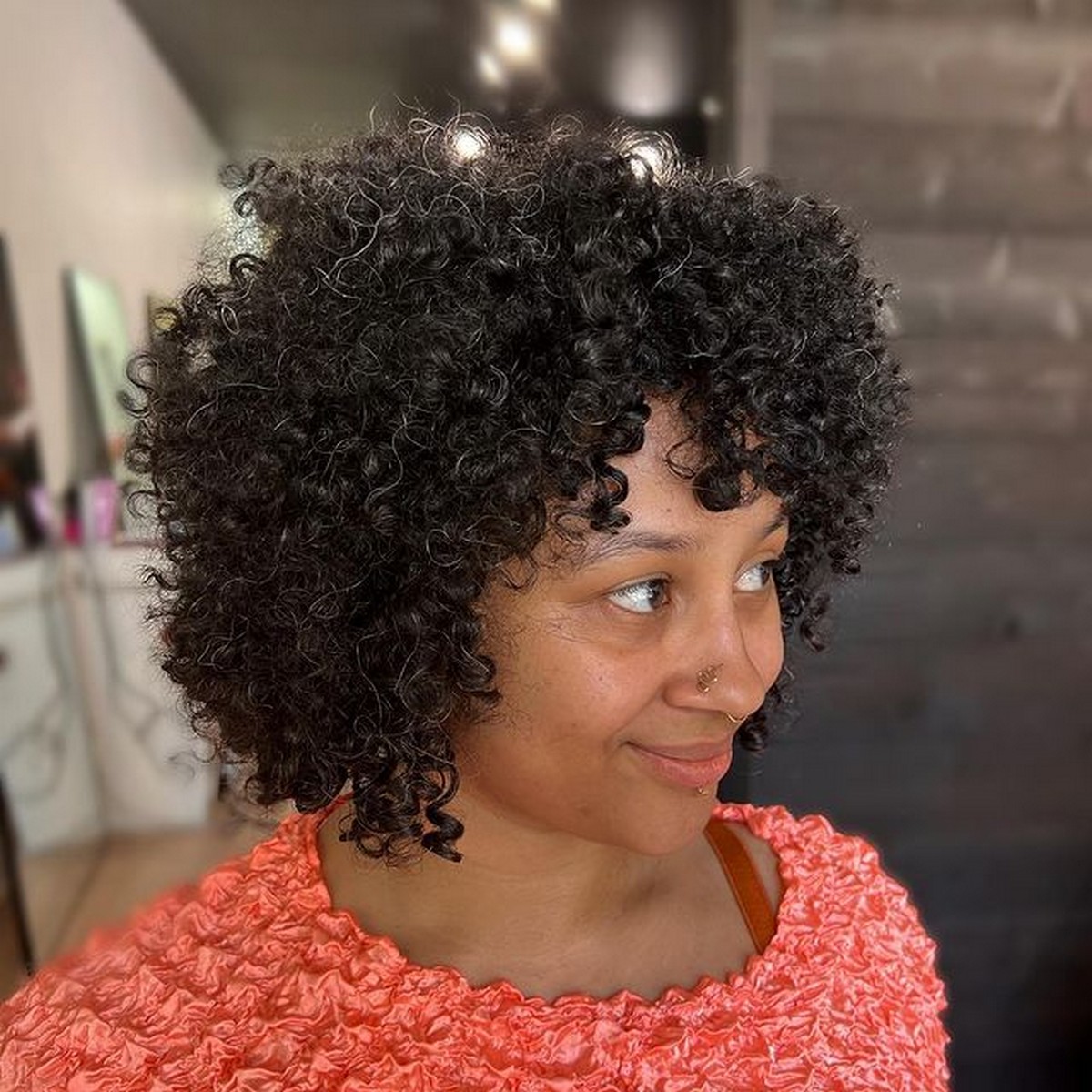 Curly Bob With Curly Bangs