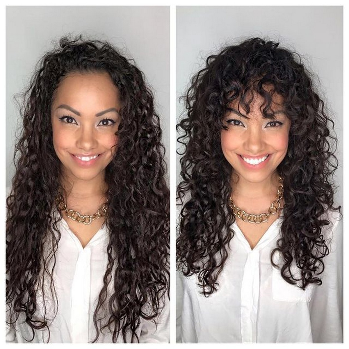 Long Curly Hair With Bangs