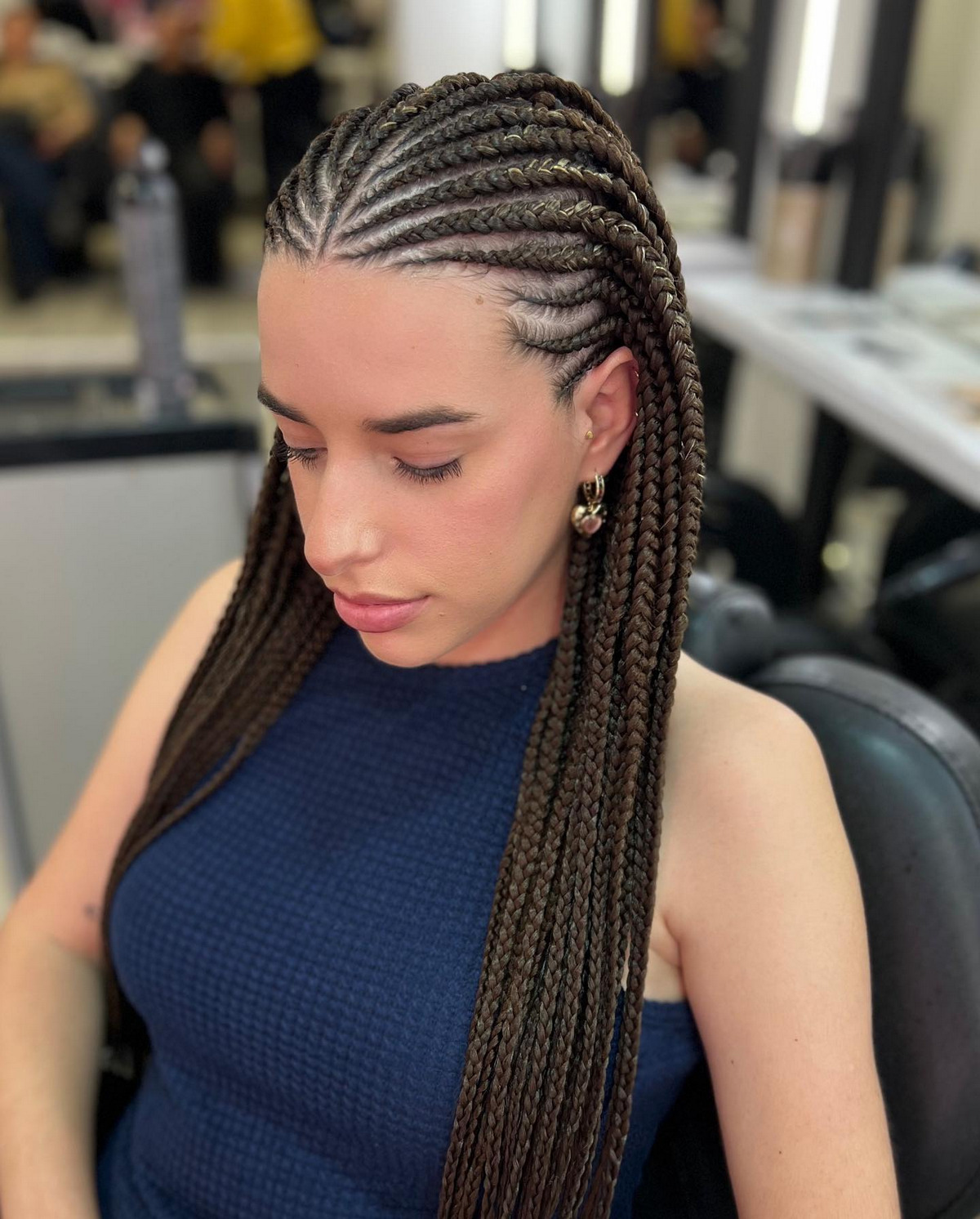 Goddess Braids with Cornrows