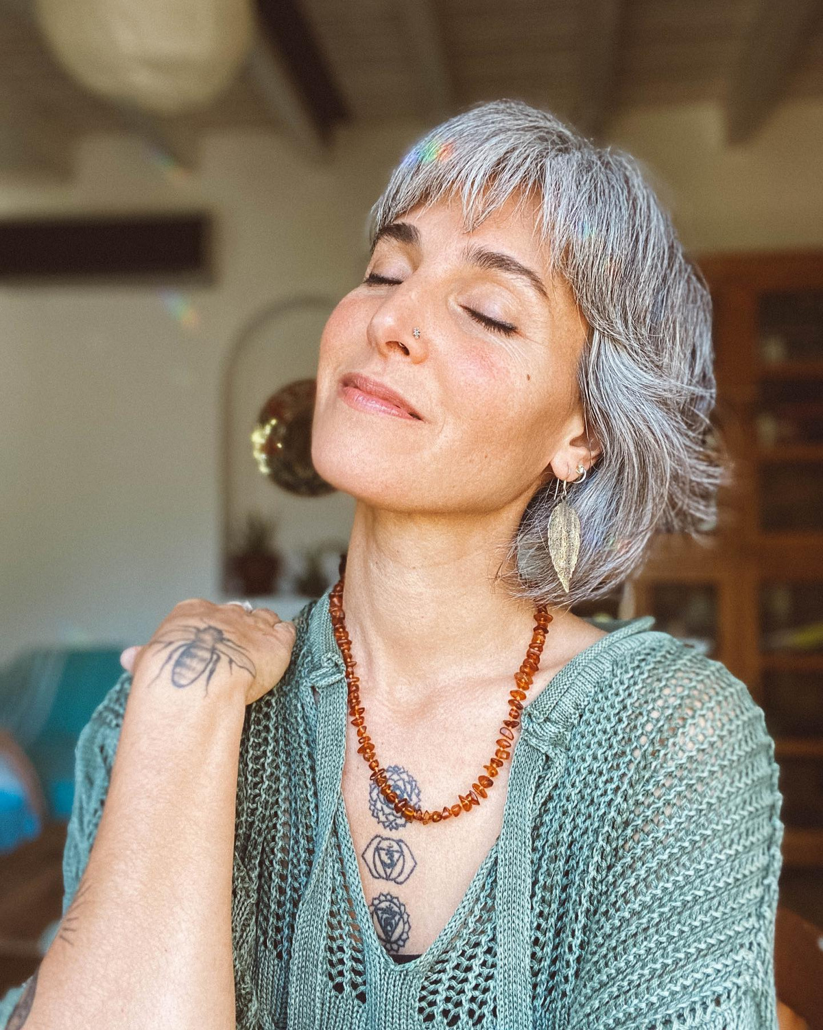 Gray Layer Bob With Wispy Bangs