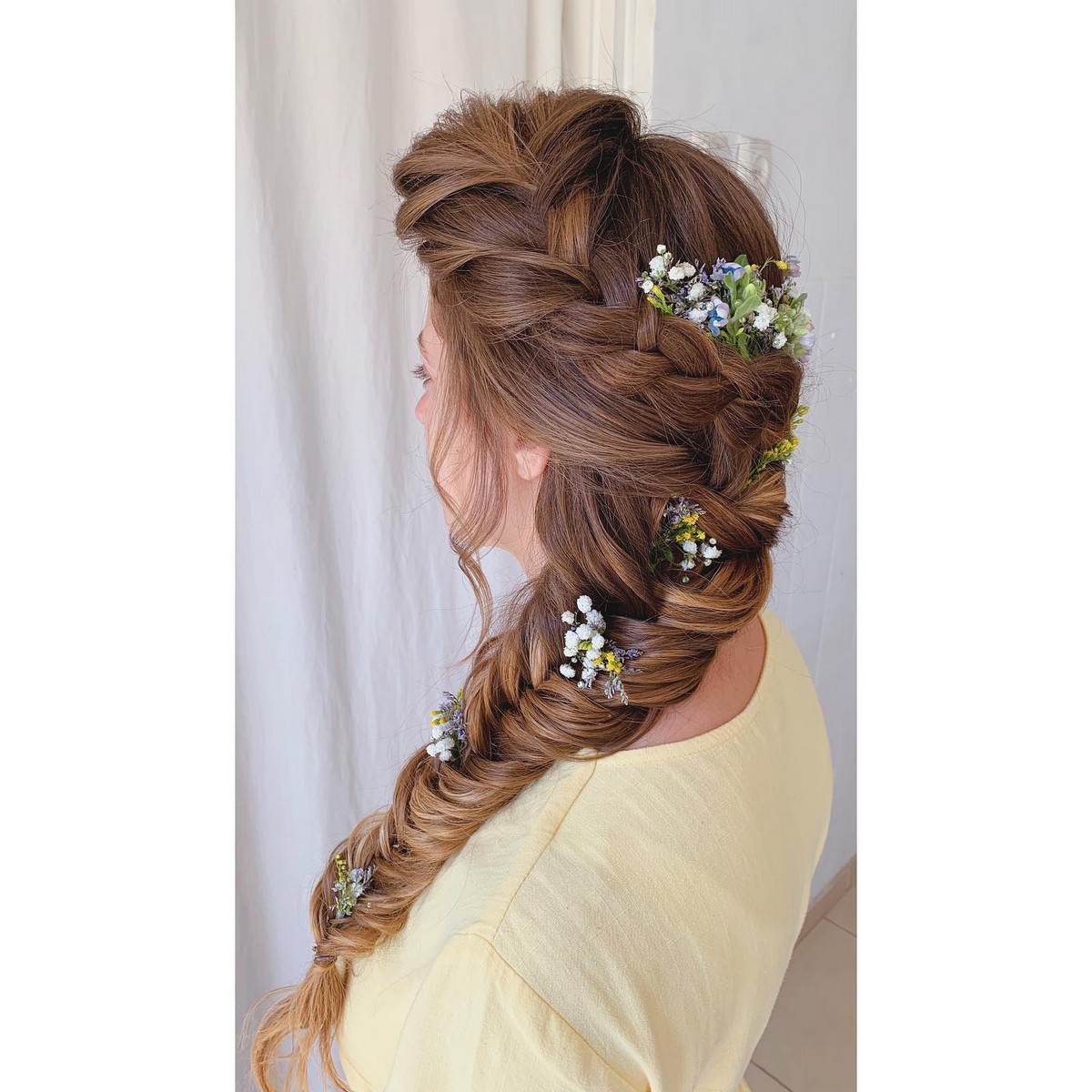 Romantic Crown Braid With Flowers