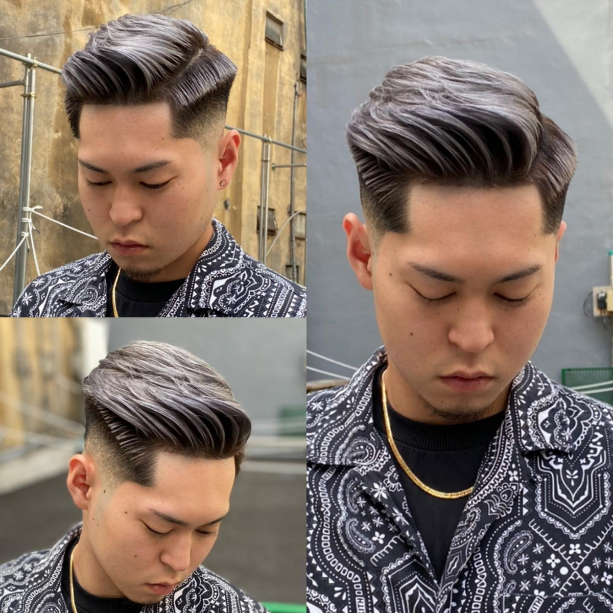 Side-Parted Pompadour