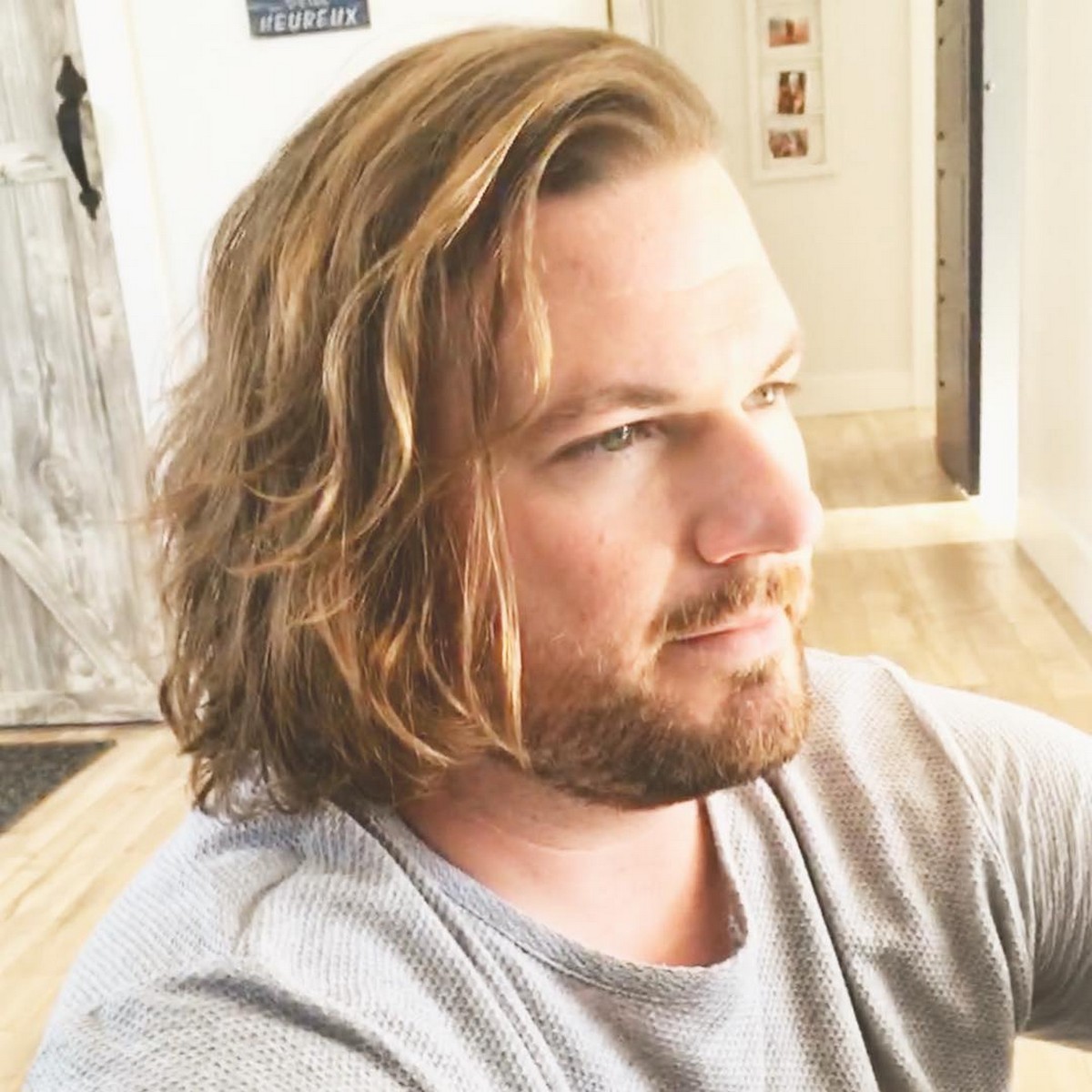 Wavy One Side Swept Bang For Men