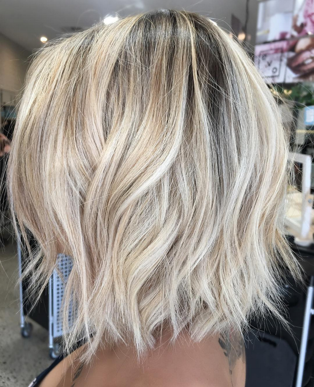 Bright Blonde Bob With Shaggy Ends