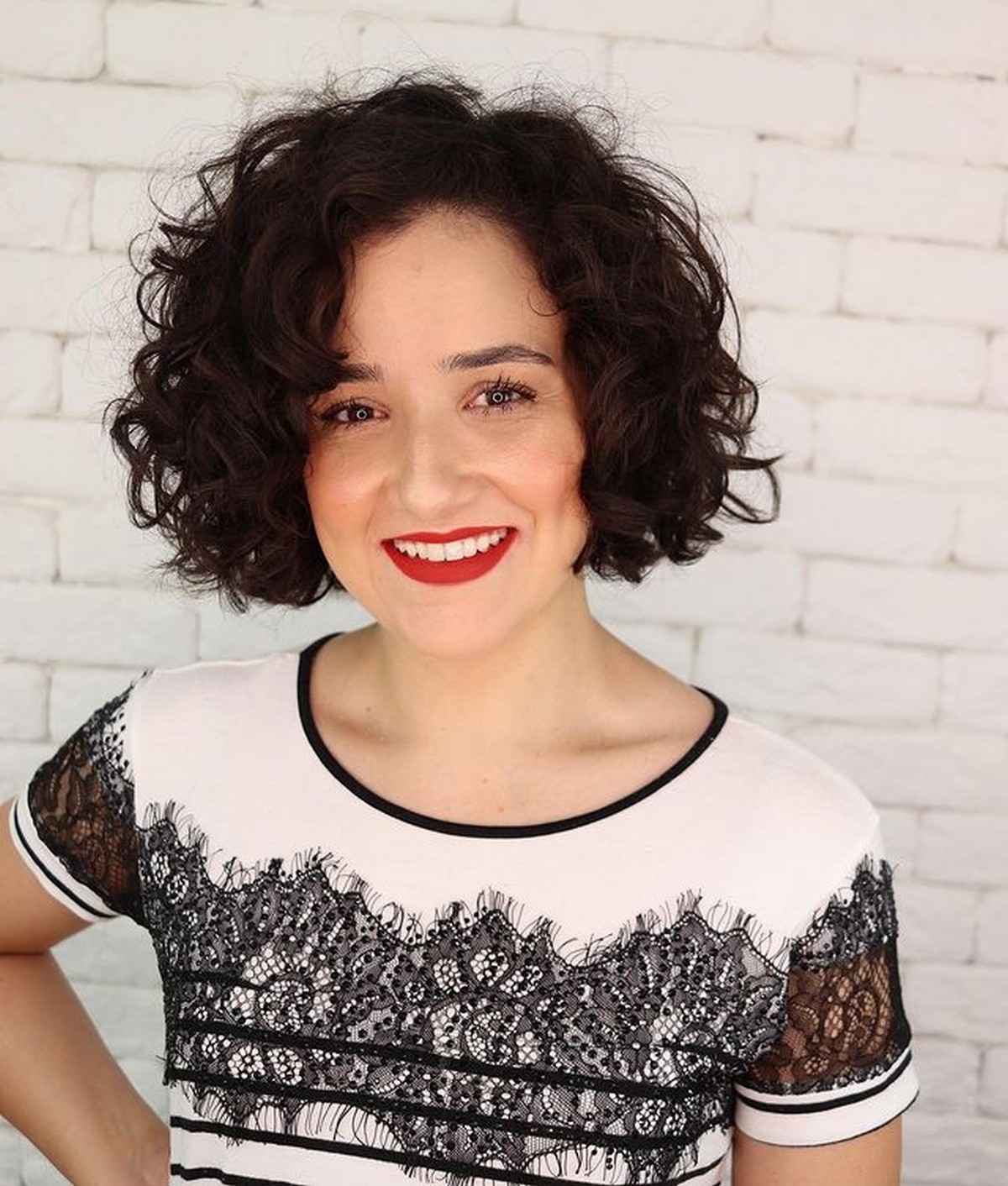 Chin-Length Curly Bob Haircut