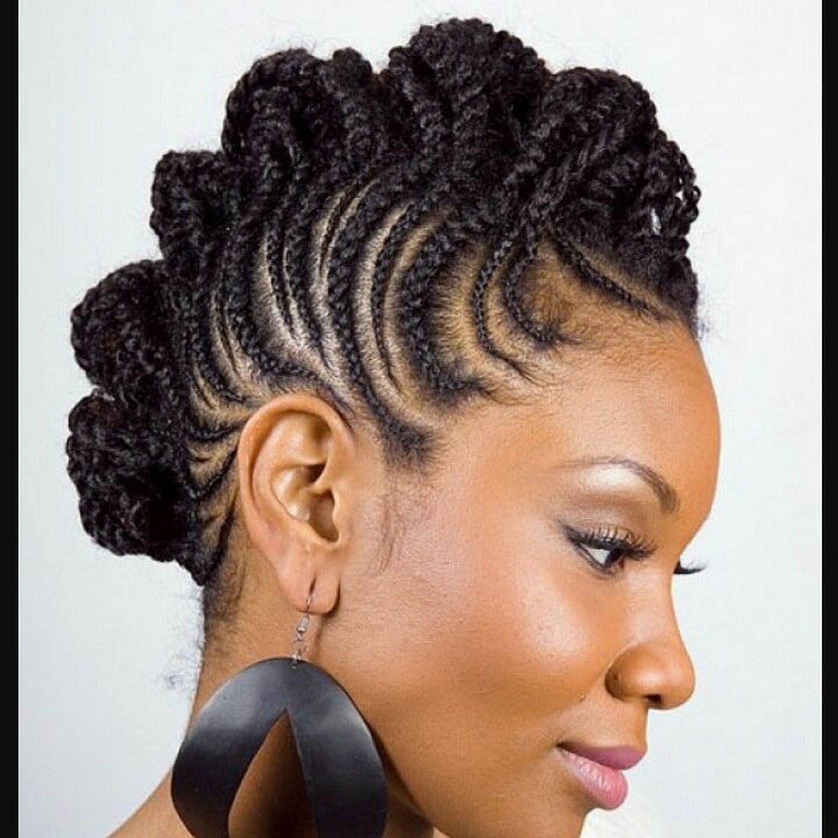 Mixed Cornrows Mohawk