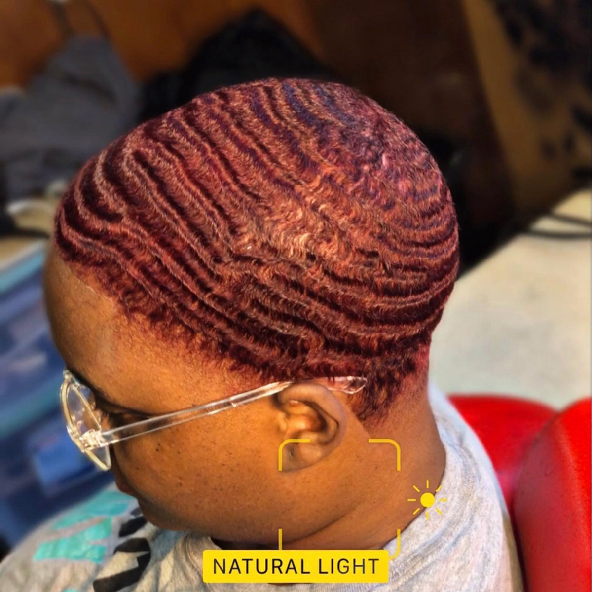 Burgundy Finger Waves