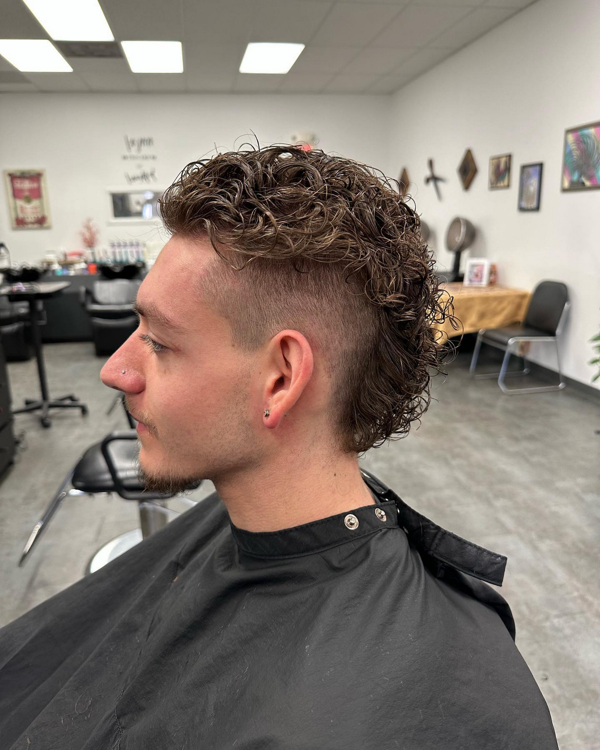 Curly Mullet With Undercut