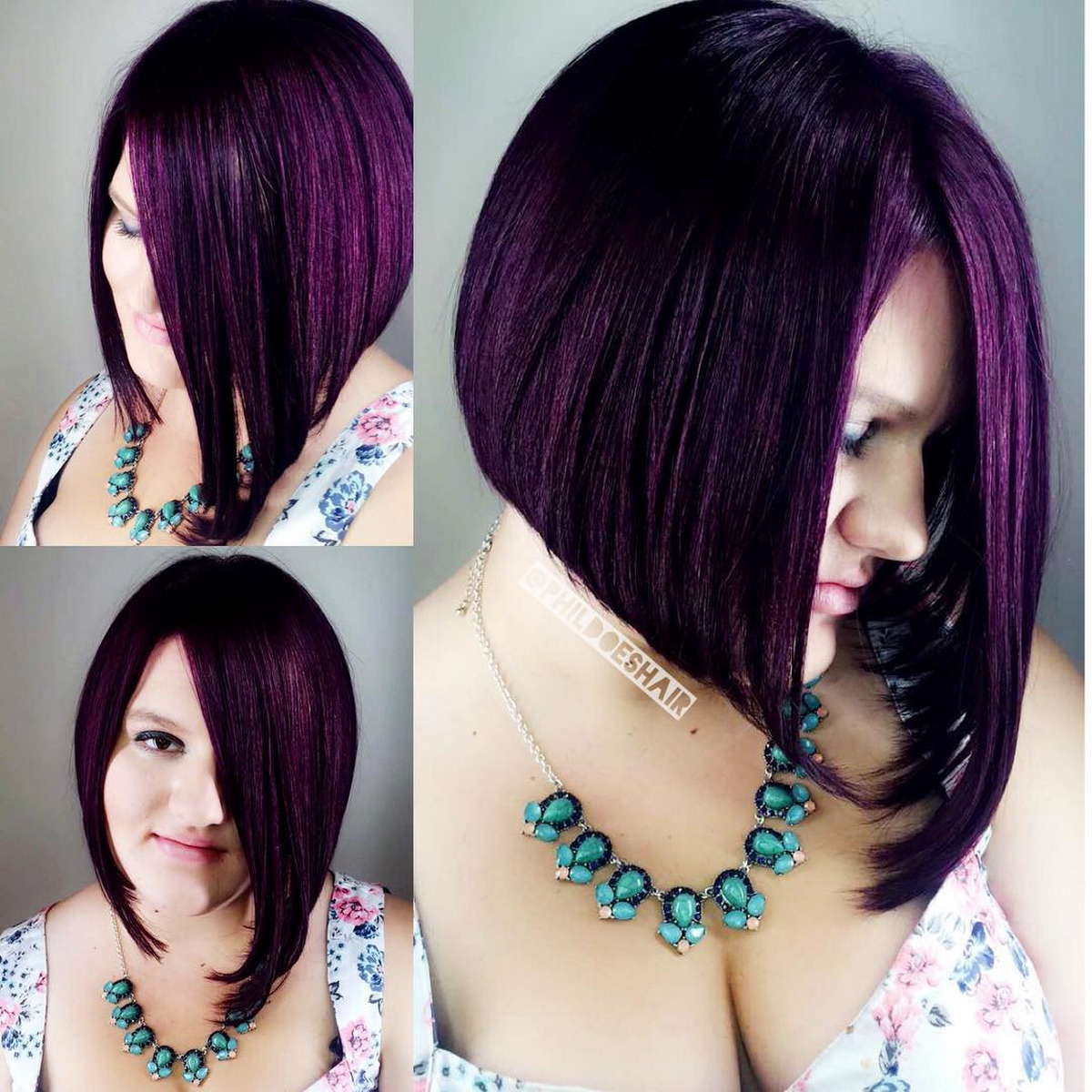 Dark Violet Sleek Bob